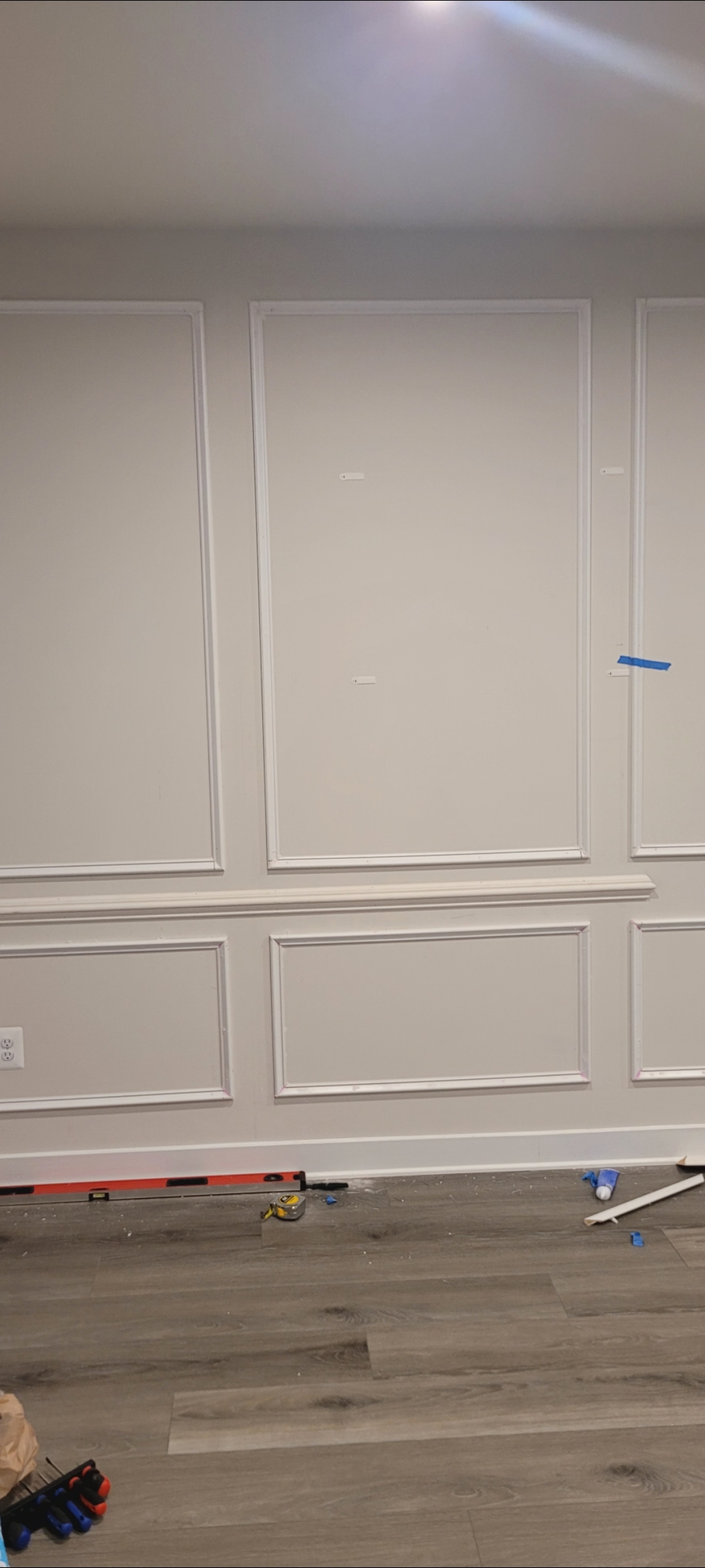 Custom accent wall with panel molding