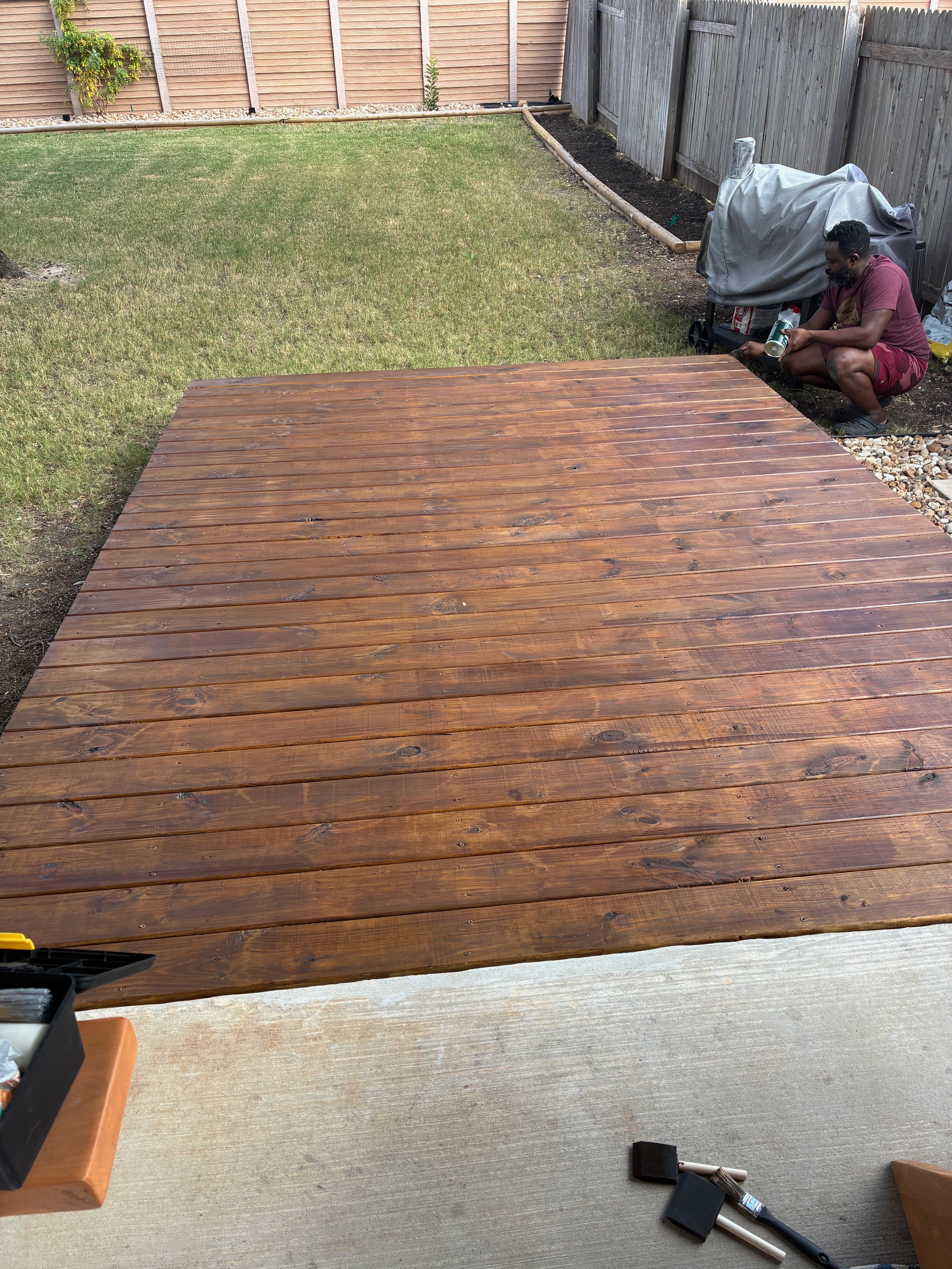 Deck staining