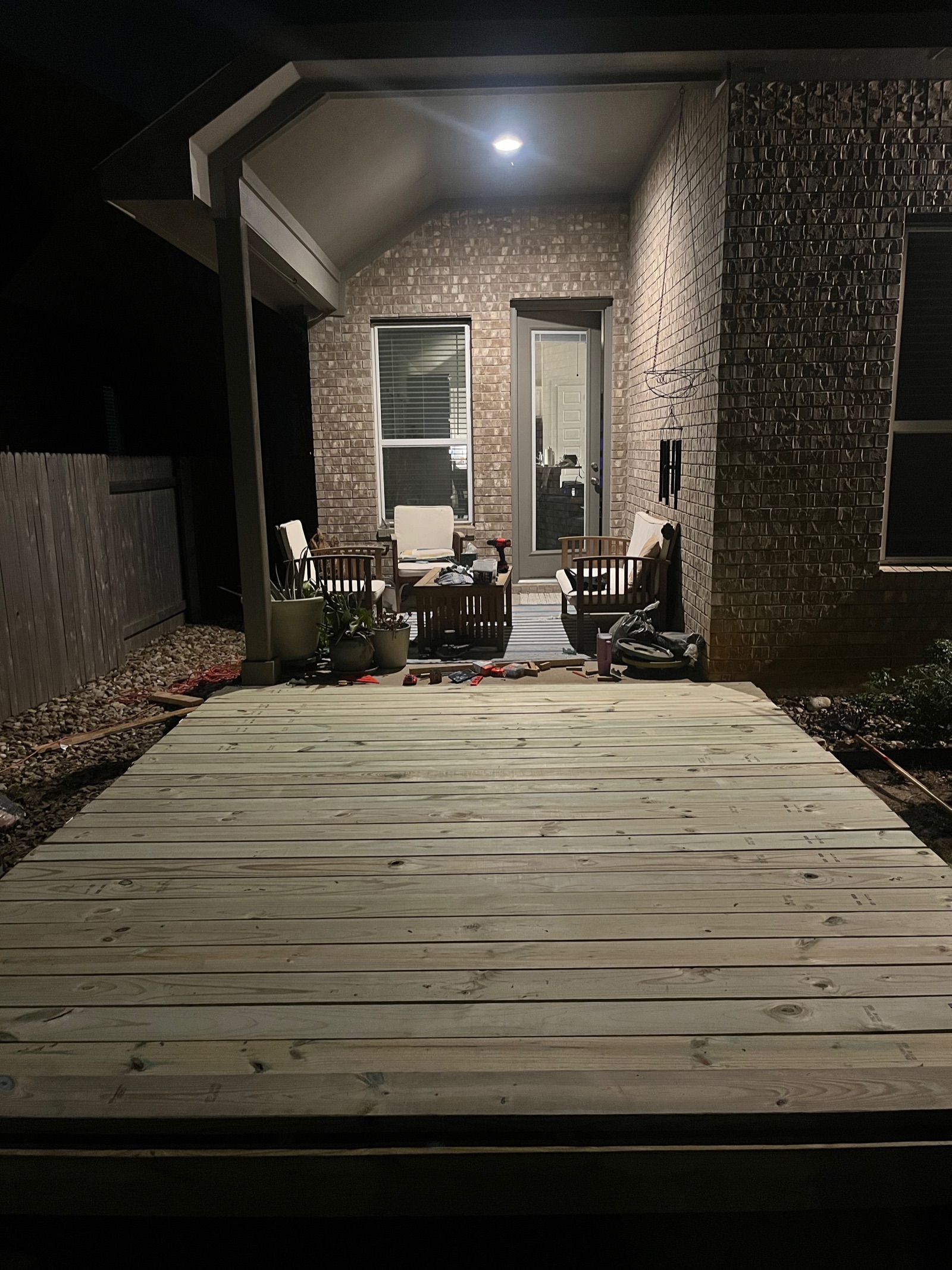 Finished deck with stain